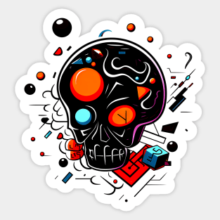 Abstract Cartoon Skull Design spooky artwork Sticker